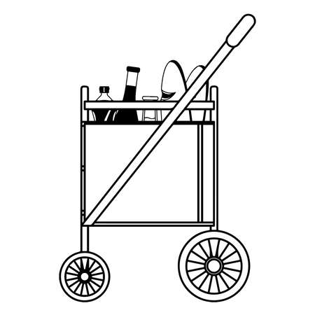 Shopping cart icon. Groceries icons. Market basket - Vectorのイラスト素材