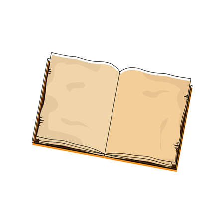 Old open book sketch. Book icon - Vectorのイラスト素材