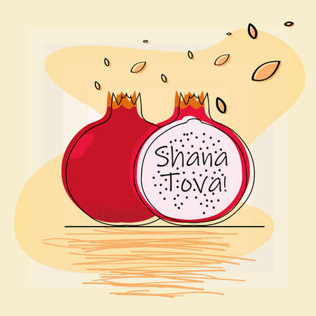 Rosh Hashanah greeting card card. Jewish tradition - Vectorのイラスト素材