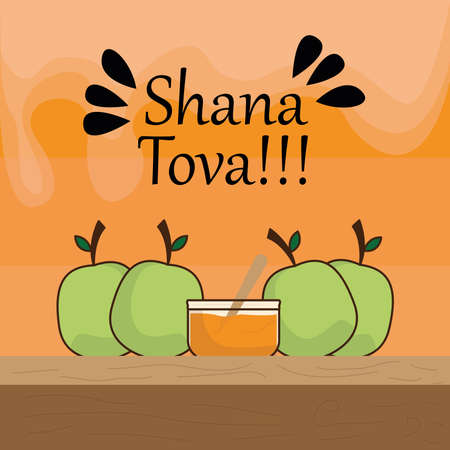 Rosh Hashanah greeting card card. Jewish tradition - Vectorのイラスト素材