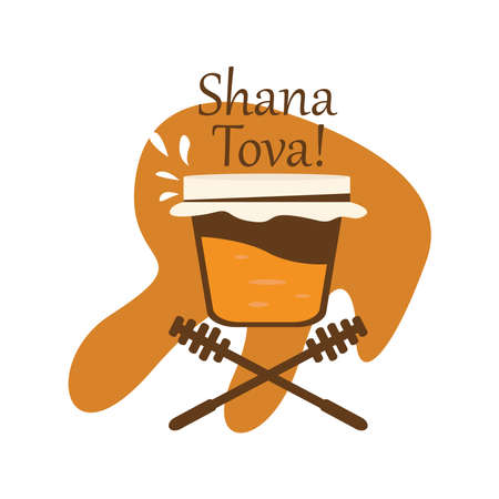 Rosh Hashanah greeting card card. Jewish tradition - Vectorのイラスト素材