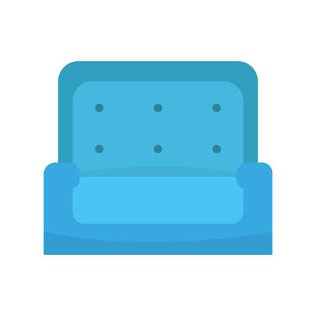 Blue modern sofa icon. Armchair icon - Vectorのイラスト素材