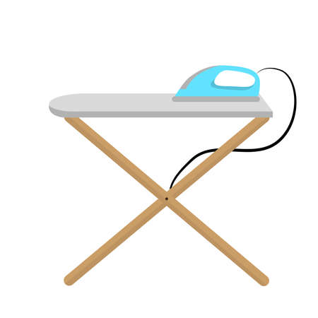 Ironing board icon with iron. Laundry icon - Vectorのイラスト素材