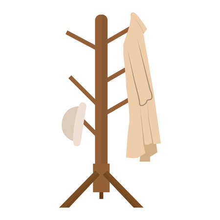 Clothes rack icon with coat and hat - Vectorのイラスト素材