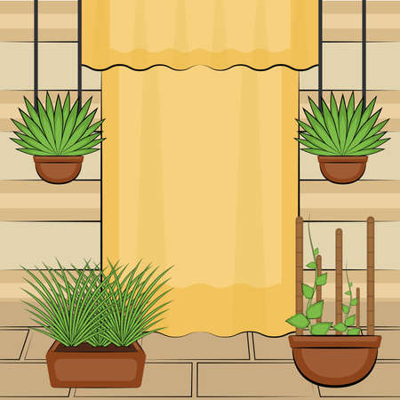 Urban farming. Urban gardening. Organic food and spices garden - Vectorのイラスト素材