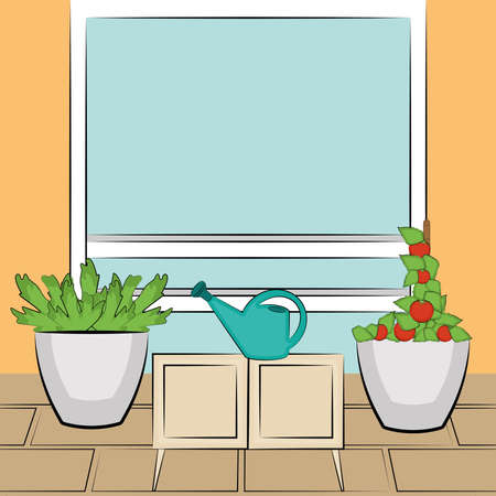 Urban farming. Urban gardening. Organic food and spices garden - Vectorのイラスト素材