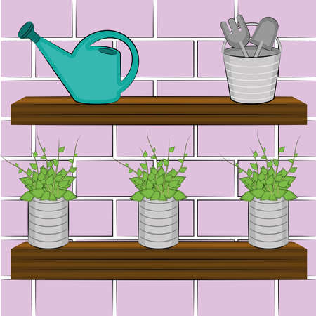 Urban farming. Urban gardening. Organic food and spices garden - Vectorのイラスト素材