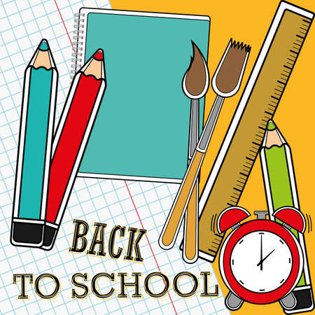 Back to school poster with school supplies - Vectorのイラスト素材