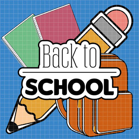 Back to school poster with school supplies - Vectorのイラスト素材