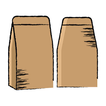 Empty grocery bag icon. Shopping bag icon - Vectorのイラスト素材