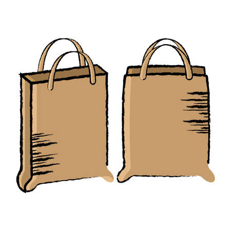 Empty grocery bag icon. Shopping bag icon - Vectorのイラスト素材