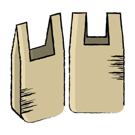 Empty grocery bag icon. Shopping bag icon - Vectorのイラスト素材