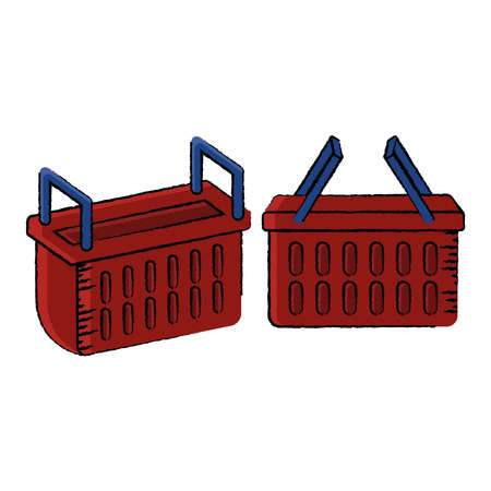 Empty shopping basket icon. Market basket icon - Vectorのイラスト素材