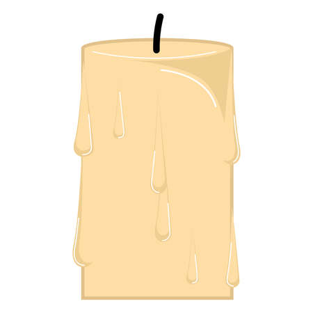 Isolated melted candle. House vintage decoration - Vectorのイラスト素材
