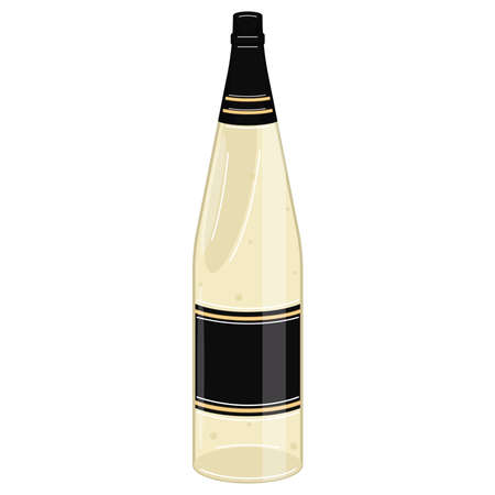Isolated detailed champagne bottle. Alcoholic beverage - Vectorのイラスト素材