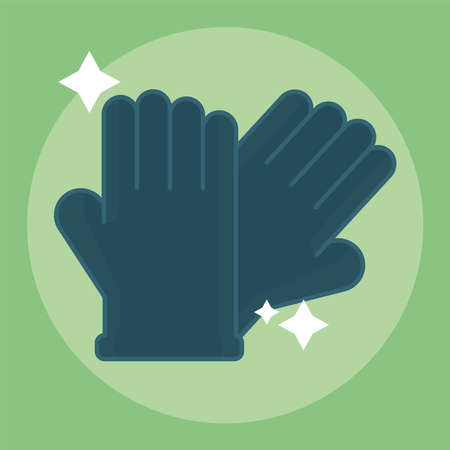 Isolated latex gloves icon. Cleaning products icon - Vector