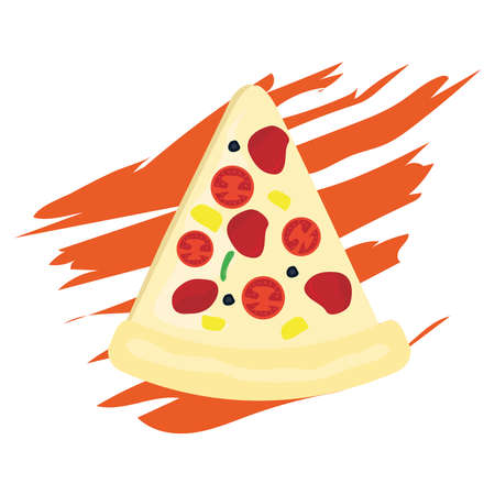 Isolated pizza slice icon. Italian fast food - Vectorのイラスト素材