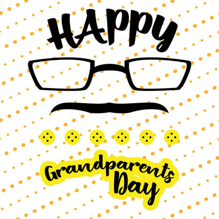 Happy gandparents day card with glasses - Vectorのイラスト素材