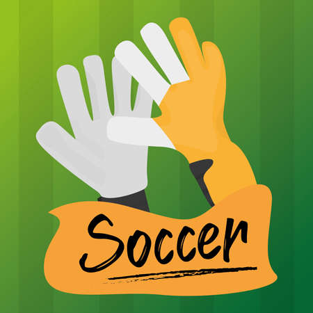 Soccer goalkeeper gloves. Soccer uniform - Vector illustrationのイラスト素材