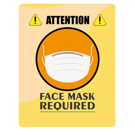 Face mask required poster. Covid-19 prevention - Vectorのイラスト素材