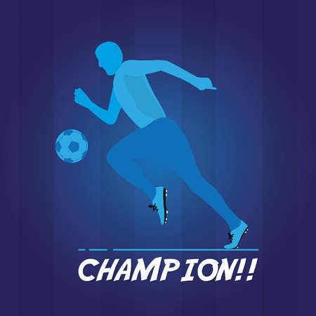 Man play soccer. Soccer poster - Vector illustrationのイラスト素材