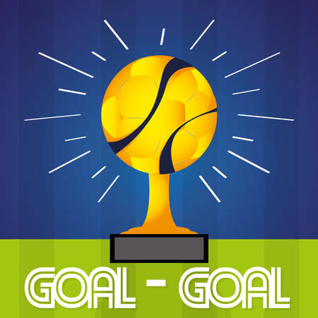 Soccer champion trophy. Vector illustrationのイラスト素材