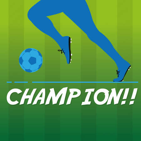 Man play soccer. Soccer poster - Vector illustrationのイラスト素材