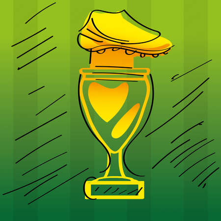 Soccer champion trophy. Vector illustrationのイラスト素材