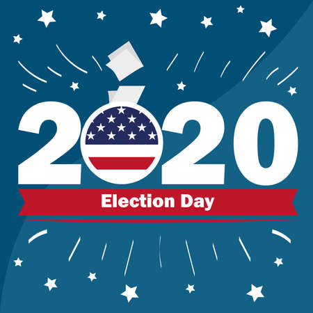 USA election day poster. Vote 2020 - Vector illustrationのイラスト素材