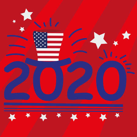 USA election day poster. Vote 2020 - Vector illustration