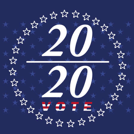 USA election day poster. Vote 2020 - Vector illustrationのイラスト素材