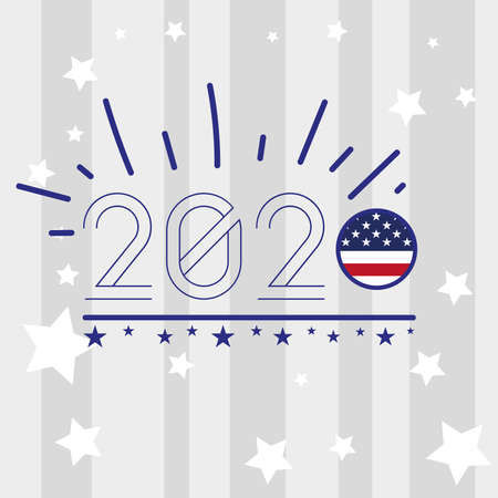 USA election day poster. Vote 2020 - Vector illustrationのイラスト素材