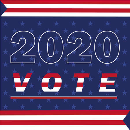 USA election day poster. Vote 2020 - Vector illustrationのイラスト素材