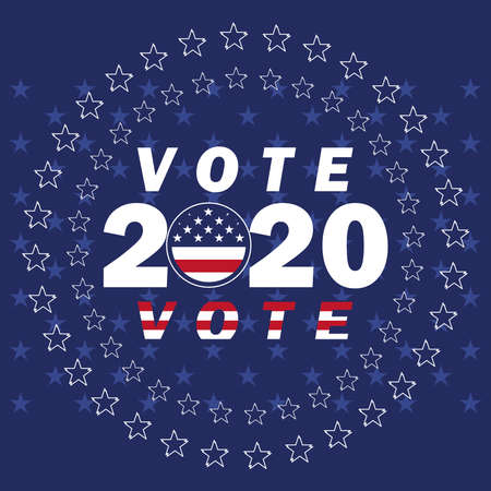 USA election day poster. Vote 2020 - Vector illustrationのイラスト素材