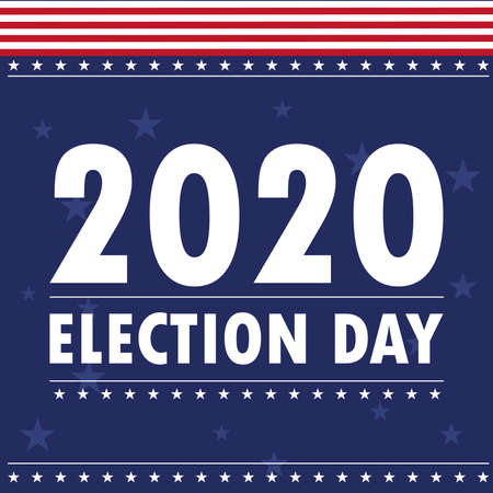 USA election day poster. Vote 2020 - Vector illustrationのイラスト素材