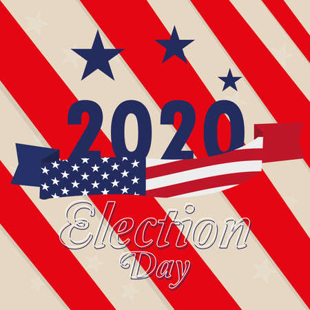 USA election day poster. Vote 2020 - Vector illustrationのイラスト素材
