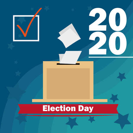 USA election day poster. Vote 2020 - Vector illustrationのイラスト素材
