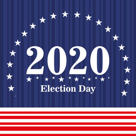 USA election day poster. Vote 2020 - Vector illustrationのイラスト素材