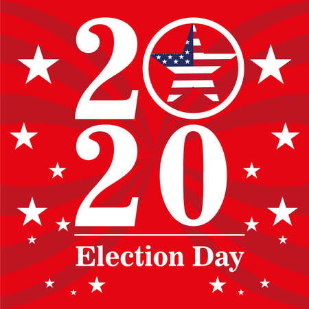 USA election day poster. Vote 2020 - Vector illustrationのイラスト素材