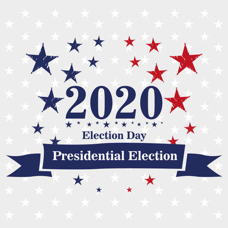 USA election day poster. Vote 2020 - Vector illustrationのイラスト素材