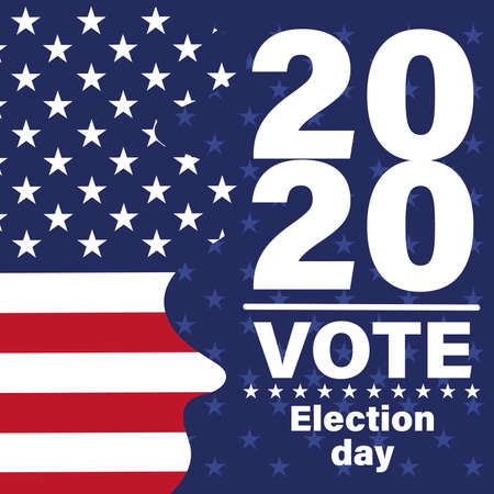 USA election day poster. Vote 2020 - Vector illustrationのイラスト素材