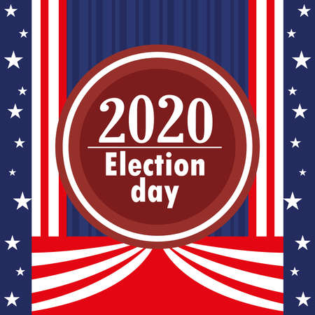 USA election day poster. Vote 2020 - Vector illustrationのイラスト素材
