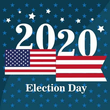 USA election day poster. Vote 2020 - Vector illustrationのイラスト素材