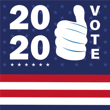 USA election day poster. Vote 2020 - Vector illustrationのイラスト素材
