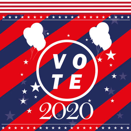 USA election day poster. Vote 2020 - Vector illustrationのイラスト素材