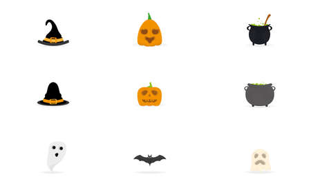 Set of halloween icons. Halloween holiday - Vectorのイラスト素材