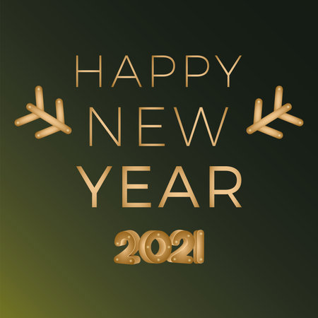 Happy new year 2021 card. Holiday banner - Vectorのイラスト素材