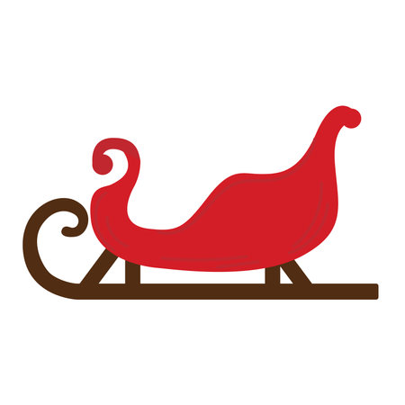 Isolated wooden christmas sleigh icon. Vector illustrationのイラスト素材