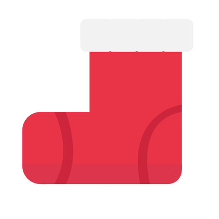 Isolated red christmas sock icon. Vector illustrationのイラスト素材