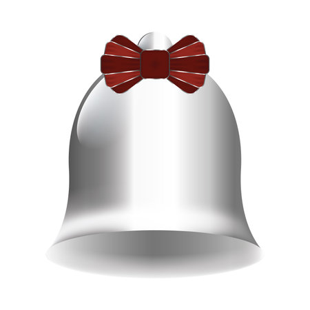 Isolated christmas bell with a ribbon - Vector illustrationのイラスト素材